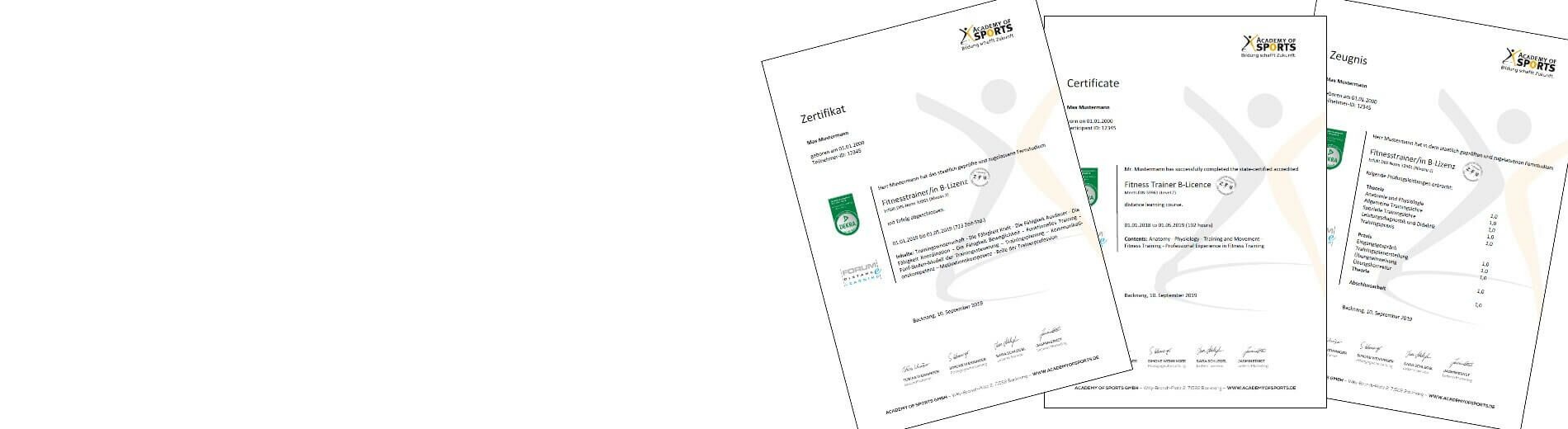 Staatlicher Abschluss "Personal Trainer Lizenz"
