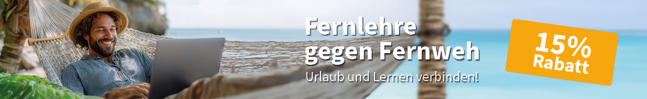 Urlaub und Lernen verbinden! Spare 15% auf deine nächste Aus- und Weiterbildung!
